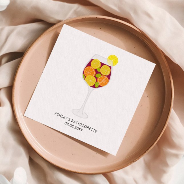 Sangria Wedding, Bachelorette, or Bridal Shower Napkins (Creator Uploaded)