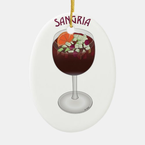 SANGRIA WINE DESIGN CERAMIC ORNAMENT