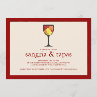 Sangria with Fruit Tapas Party Invitation