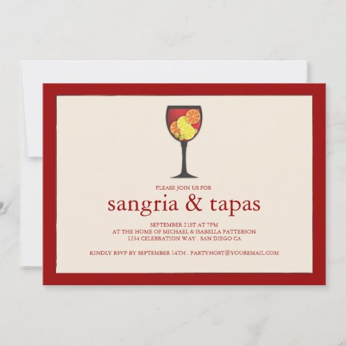 Sangria with Fruit Tapas Party Invitation