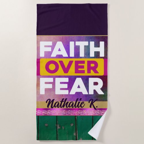 Sanguine Believers artsy custom name Faith ov Fear Beach Towel