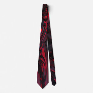 Sanguine Rose abstract men's necktie red, black