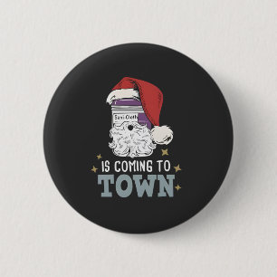 Sani Cloth Christmas Nurse Holiday Medical Nurse Button