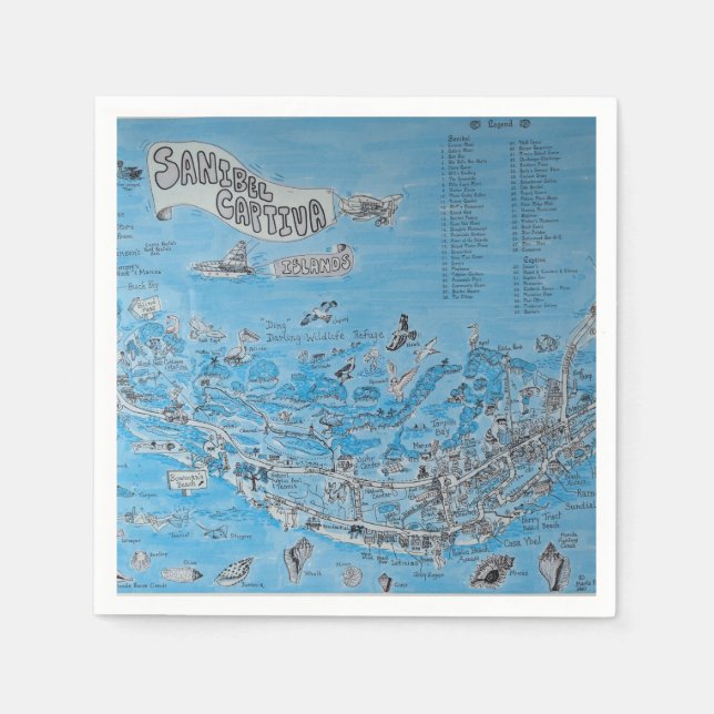 SANIBEL CAPTIVA ISLAND FLORIDA  NAPKINS (Front)