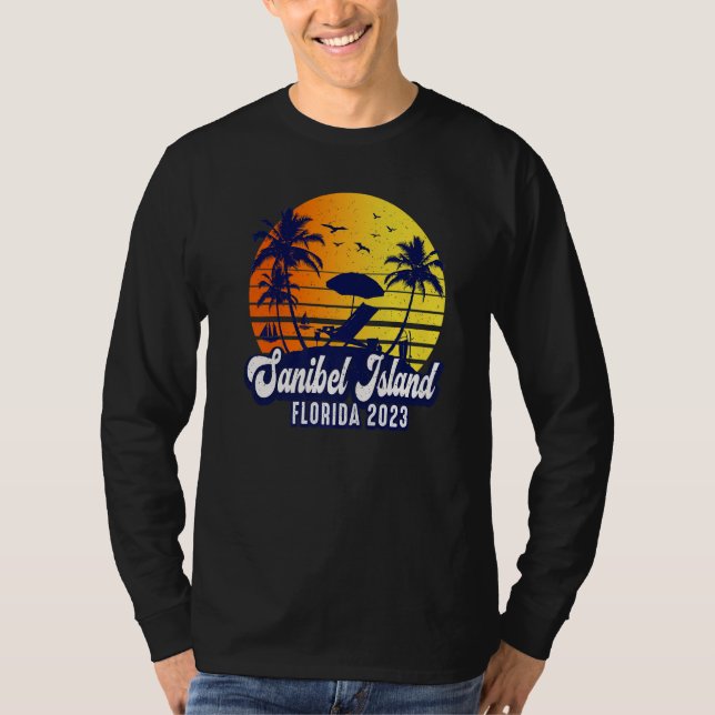 Sanibel Island 2023 Florida Sunset Beach Retro Pre T-Shirt (Front)