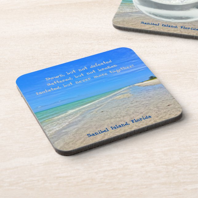 Sanibel Island Beach Florida Pre Hurricane Ian  Beverage Coaster (Left Side)