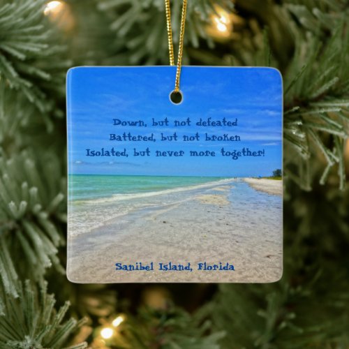 Sanibel Island Beach Florida Pre Hurricane Ian  Ceramic Ornament