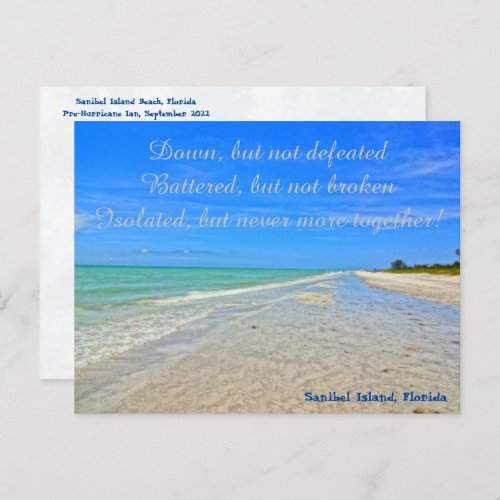Sanibel Island Beach Florida Pre Hurricane Ian  Postcard