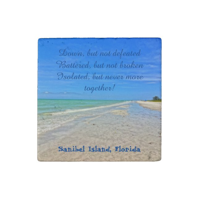 Sanibel Island Beach Florida Pre Hurricane Ian  Stone Magnet (Front)