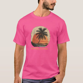 Sanibel Island FL Florida Palm Trees Sunset Beach T-Shirt