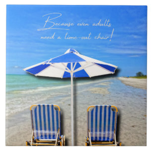 Sanibel Island Florida Beach Adult Time Out Chair Ceramic Tile