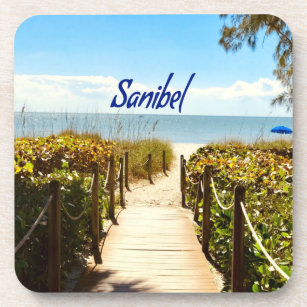 Sanibel Island Florida Beach Ocean Beverage Coaster