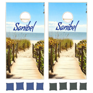 Sanibel Island Florida Beach Ocean Cornhole Set