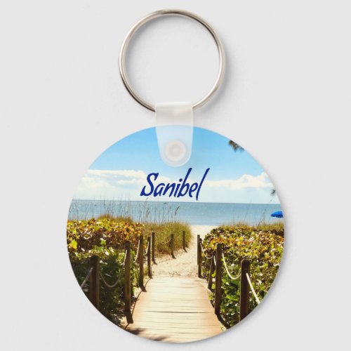 Sanibel Island Florida Beach Ocean Keychain