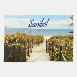 Sanibel Island Florida Beach Ocean Kitchen Towel