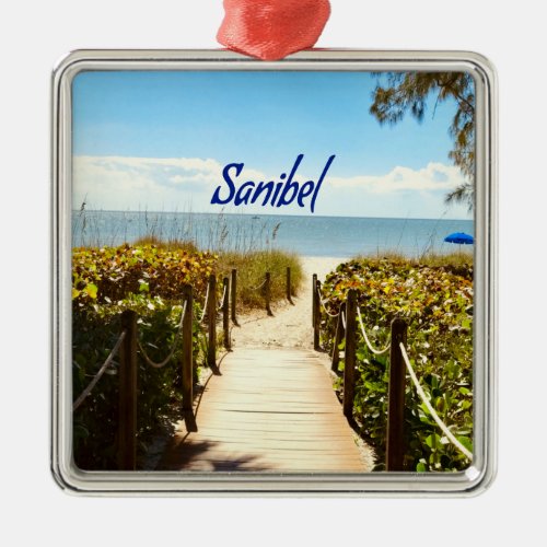 Sanibel Island Florida Beach Ocean Metal Ornament