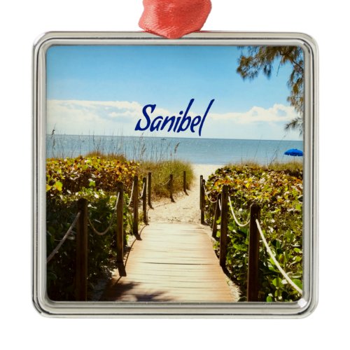 Sanibel Island Florida Beach Ocean Metal Ornament