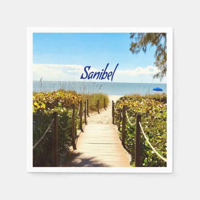 Sanibel Island Florida Beach Ocean Napkins (Front)