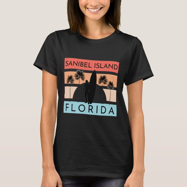 Sanibel Island Florida Beach Surfing Summer Vacati T-Shirt (Front)