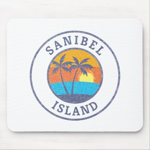 Sanibel Island Florida Faded Classic Style Mouse Pad