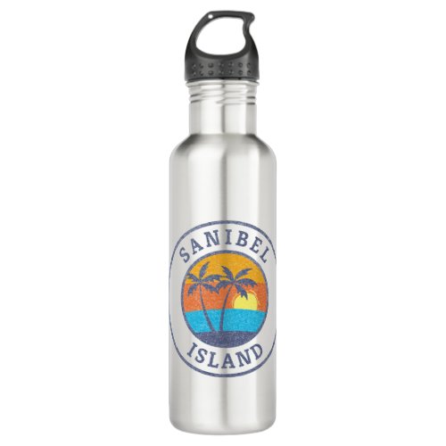 Sanibel Island Florida Faded Classic Style Stainless Steel Water Bottle