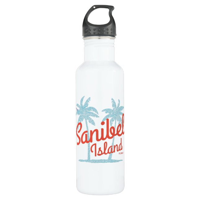 Sanibel Island Florida Gulf Coast Souvenir Stainless Steel Water Bottle (Front)