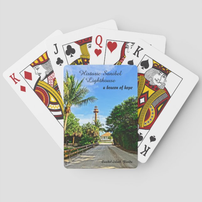 Sanibel Island Florida Lighthouse Beacon of Hope  Poker Cards (Back)
