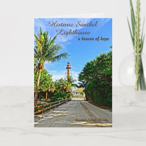 Sanibel Island Florida Lighthouse Beacon of Hope   Thank You Card