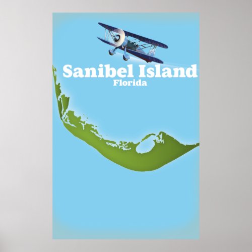 Sanibel Island Florida map Poster
