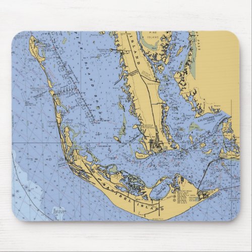 Sanibel Island Florida Nautical Chart Mousepad