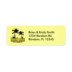 Sanibel Island Florida palm tree address labels