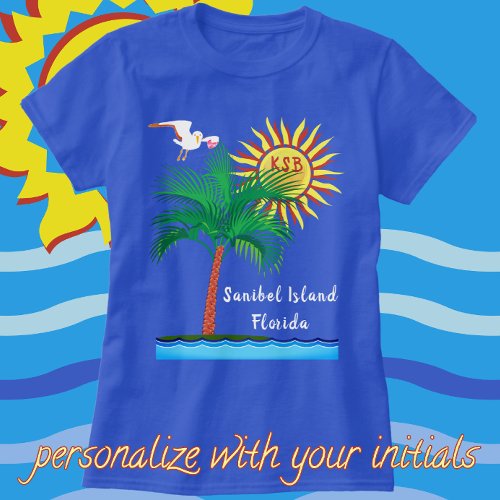 Sanibel Island Florida Palm Tree and Sunshine T_Shirt