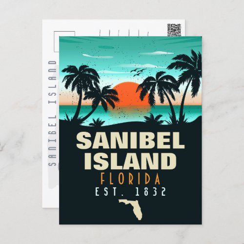 Sanibel Island Florida Retro Sunset Souvenirs Postcard