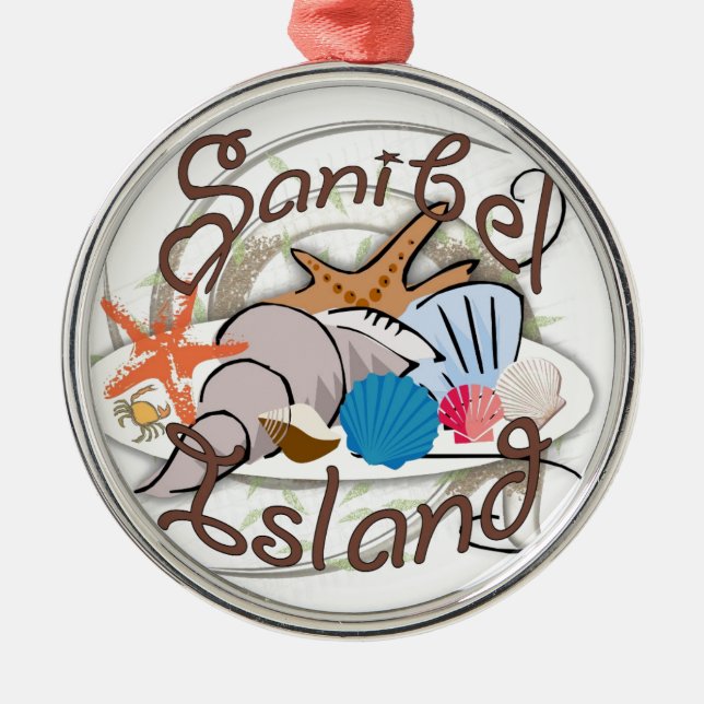 Sanibel Island Florida seashell design ornament (Front)
