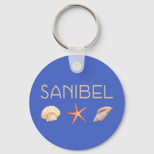 Sanibel Island Florida seashells Keychain