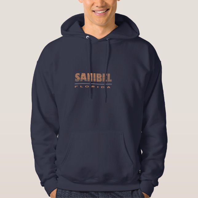 Sanibel Island Florida Typographic Design Hoodie (Front)