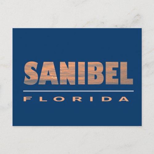 Sanibel Island Florida Typographic Design Postcard