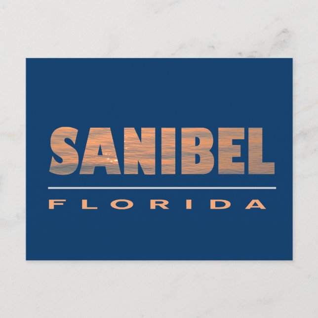 Sanibel Island Florida Typographic Design Postcard (Front)
