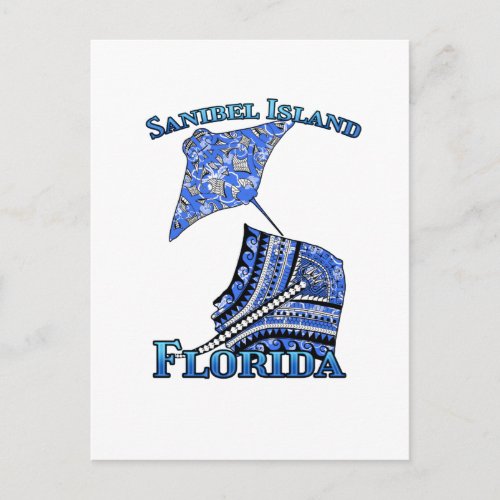 Sanibel Island Florida Vacation Tribal Stingray Postcard