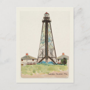 Sanibel Island Florida vintage lighthouse Postcard