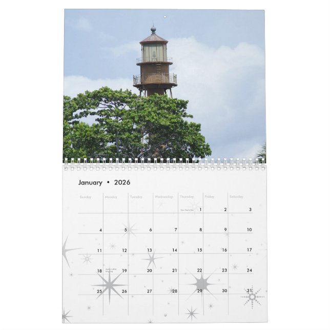 Sanibel Island Light Calendar (Jan 2026)