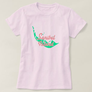 Sanibel Island map outline design T-Shirt