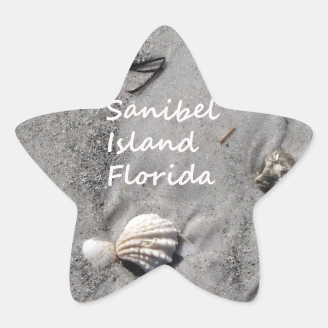 Sanibel Island Sand Shells Star Sticker (Front)
