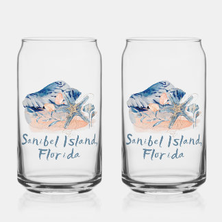 Sanibel Island Seashells   Can Glass