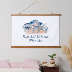 Sanibel Island Seashells  Hanging Tapestry
