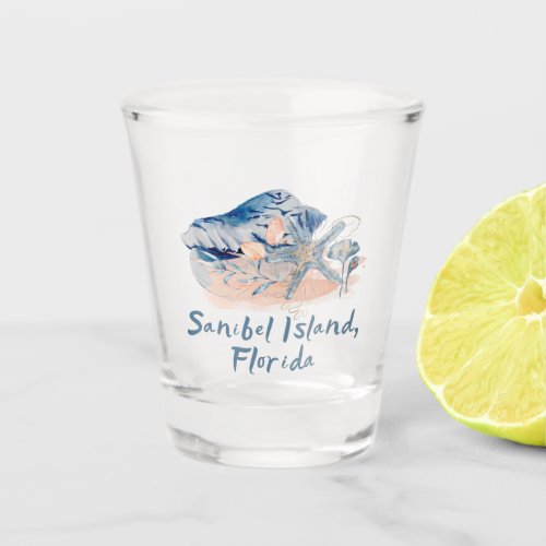 Sanibel Island Seashells   Shot Glass