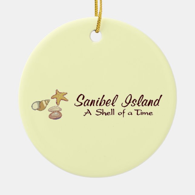 Sanibel Island Shells Ceramic Ornament (Front)
