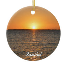 Sanibel Island Sunset Christmas Ornament