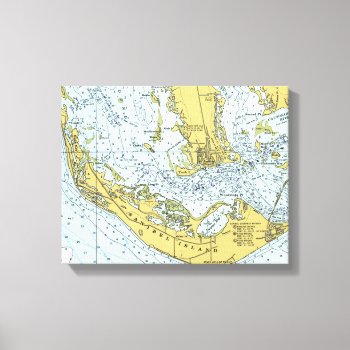 Sanibel Island Vintage Map Canvas Print by whereabouts at Zazzle