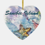 Sanibel Island Watercolor Florida Art Ceramic Ornament at Zazzle